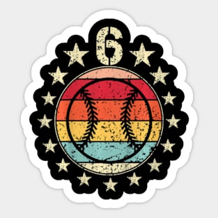 Kids 6Th Birthday Baseball Sixth 6 Year Old Birthday Boy Girl Sticker